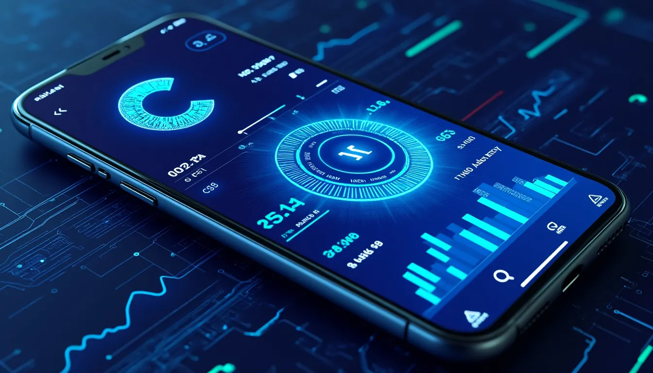 smartphone affichant le tableau de bord de hashrate d’un rig de minage