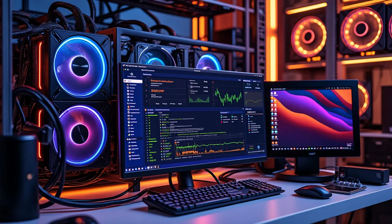 rig de minage à plusieurs cartes graphiques piloté sous Linux en ligne de commande