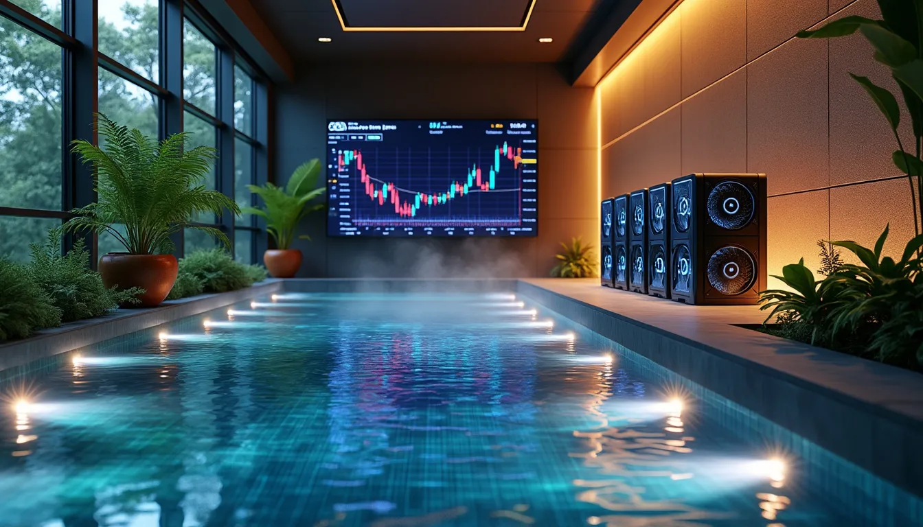 Un spa dont l'eau est chauffée grâce au minage de bitcoin