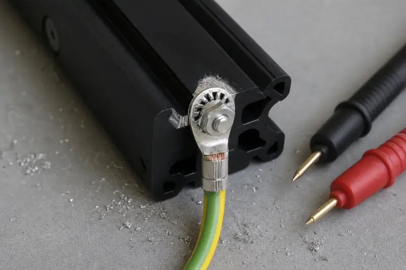 Mise à la terre d'un rig de minage : 100 ohms au sol, 2 ohms au châssis